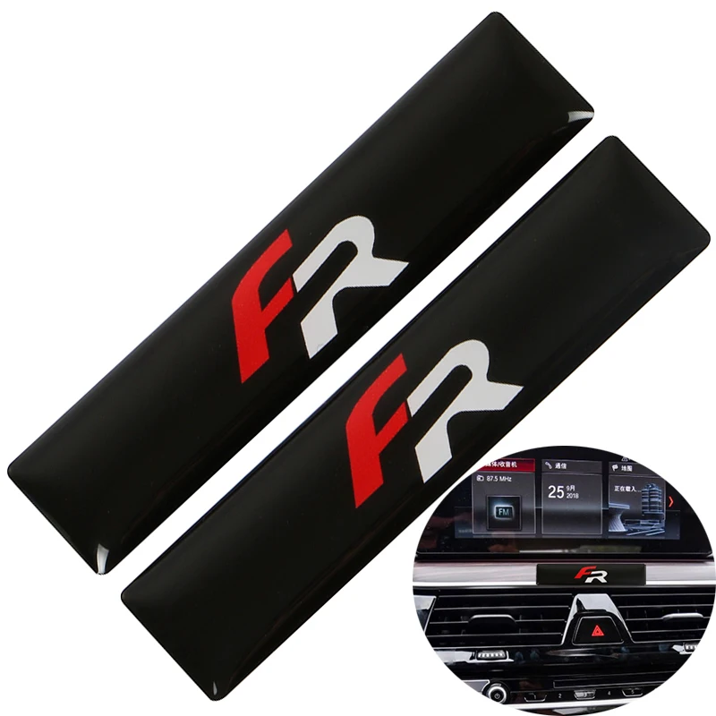 

2Pcs Hot 3D FR Car Badge Sticker Emblem Decal car stickers for Seat Ibiza Cordoba Leon 2 FR Car Emblem Sticker Auto Accessories