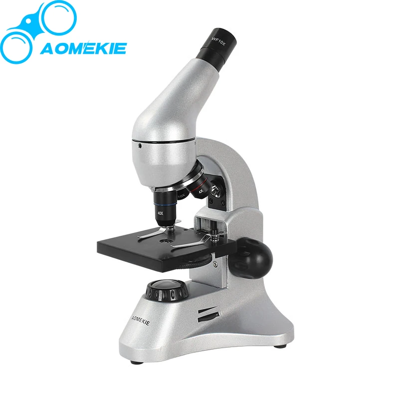 AOMEKIE 40-400X монокулярный Биологический микроскоп вверх и снизу светодиодный домашний лабораторный студенческий образовательный микроскоп слайды часы детский подарок