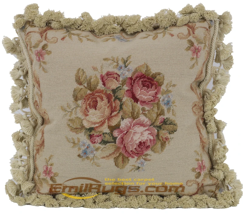 Французские подушки ручной работы в викторианском стиле с украшением в виде роз, выполненные вручную, для дивана, стула, спальни - Цвет: wm-100 16x16in 15k