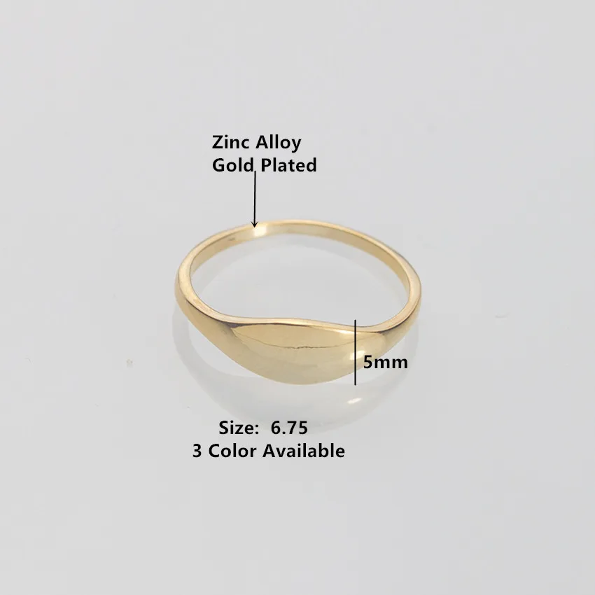 GORGEOUS TALE Zinc Alloy Gold Color Finger Ring Size 6.75 Women Vintage Jewelry Simple Round Male Ring Silver anel masculino