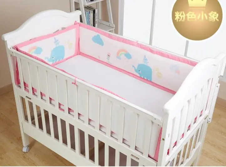 Хлопковая детская Защитная кровать бампер кроватка комплект для детской кроватки Мягкий съемный моющийся новорожденный постельное белье-бампер Детская комната Декор милый утолщенный - Цвет: 120-60