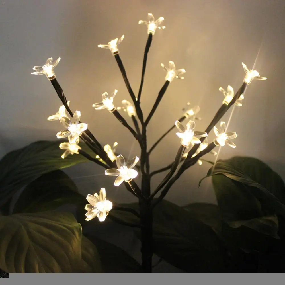 Открытый Солнечный цветок цветы светодиодный свет для сада патио задний двор уличная лампа домашний декор светящаяся гирлянда