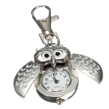 

Practical Double open owl Key ring Pocket watch