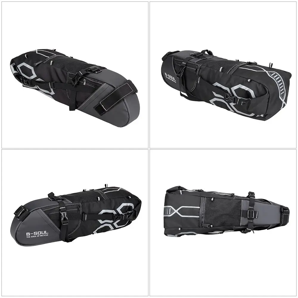 Clearance B-SOUL 10L Bike Bag Bike Rear Seat Bag Bicycle Tool Storage Pouch Cycling Saddle Tail Packs Bike Storage Bag for casco ci 4