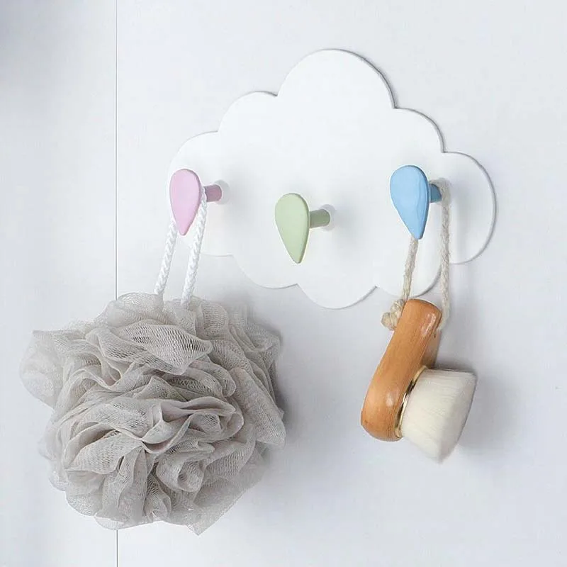 Creative cloud no scratch hook bathroom holder key holder wall bathroom