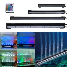 25 51CM Aquarium 9 21LED Light Fish font b Tank b font Submersible Airstone LED Bubble