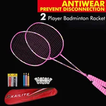 Raquette de Badminton professionnelle en Fiber de carbone 4U G5 80g, 2 pièces, de 22 à 28 lb