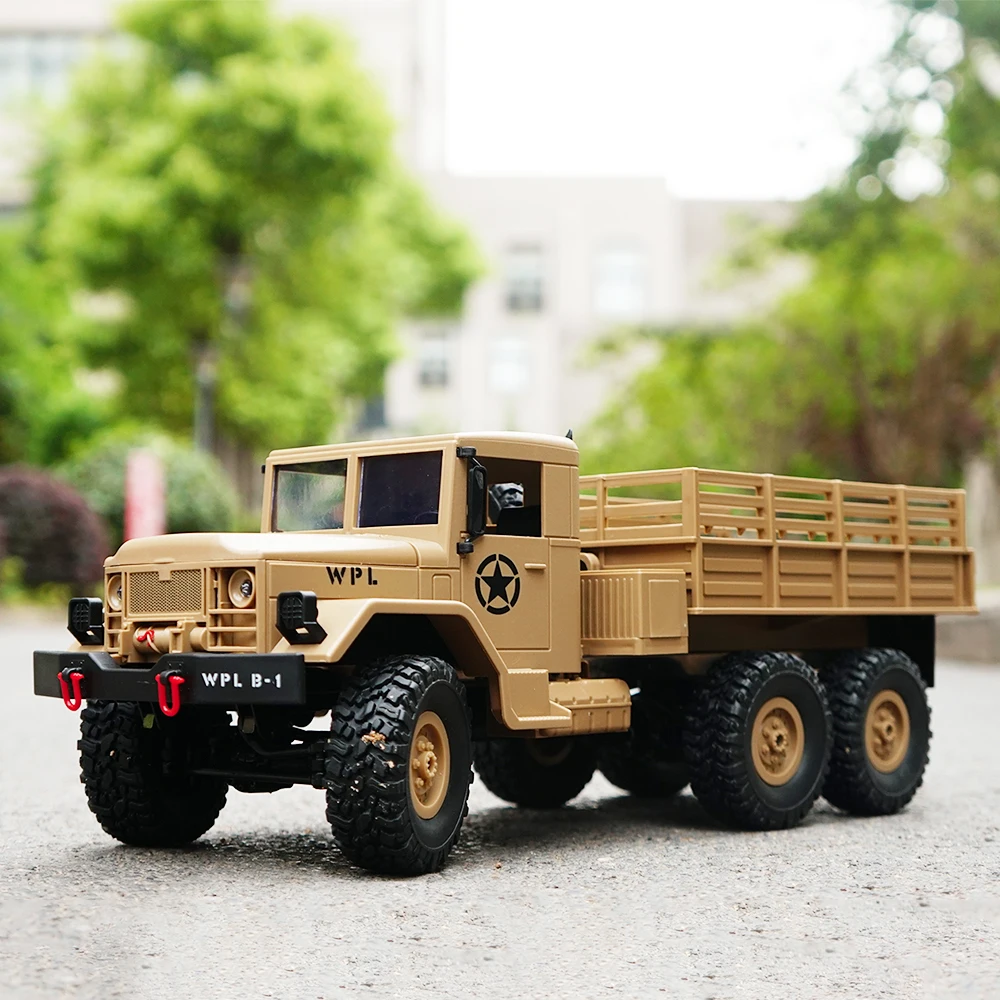 

WPL 1:16 RC Truck RC Crawler Car 6WD 2.4G Mini Off-Road Remote Control Car With Truck Hood Cover 15km/H Top Speed Mini RC Truck