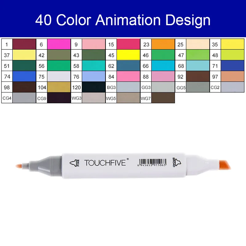 168 цветов, набор маркеров для ручек, двойная головка, маркеры для эскизов, кисть для стандартного пейзажа, рисование манга, анимационный дизайн, товары для рукоделия - Цвет: Animation 40 color-