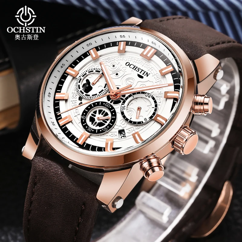 OCHSTIN luxury Brand Classic Watch Men 2019 Fashion Sport Chronograph Waterproof Gold Quartz Pilot Wristwatches Clock relogios | Наручные