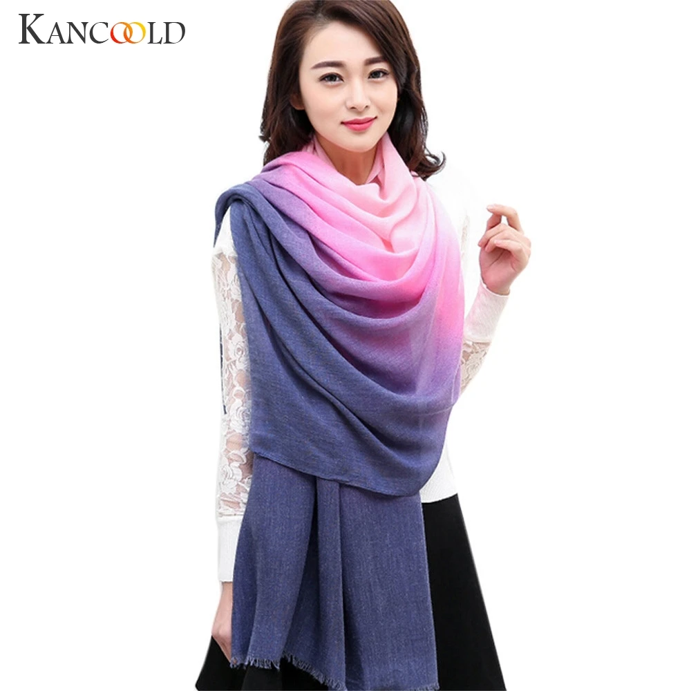 Hot 2017 Spring Summer Fashion Women Gradient Color Long 