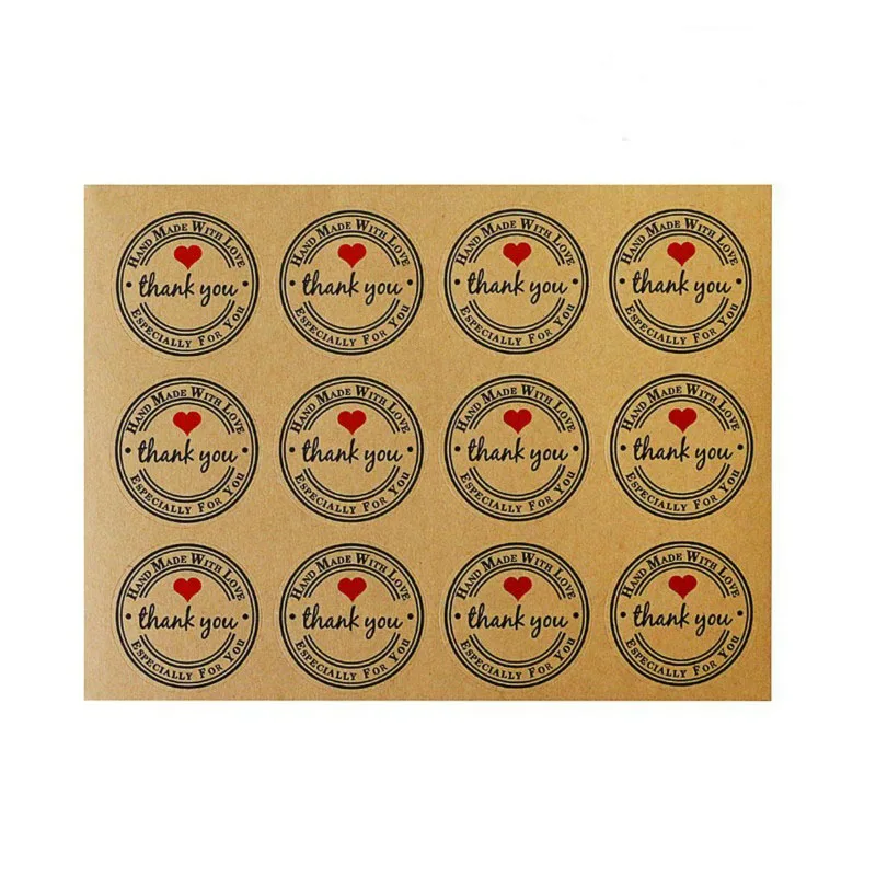

150pcs Thank You Stickers Label for Gift Boxes, Packing Bags, Cards and Thanksgiving Day Presents Kraft Thank You Adhesive Labe