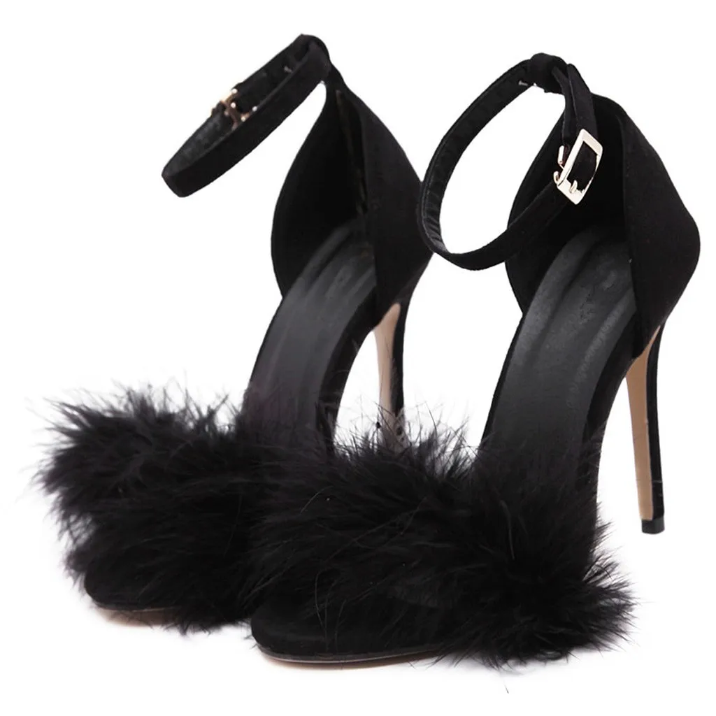 

SAGACE Women's Ankle Strap High Heels Open Toe Sandals Sexy High Quality Summer Ladies Shoes High Stiletto Pump Heel Sandals