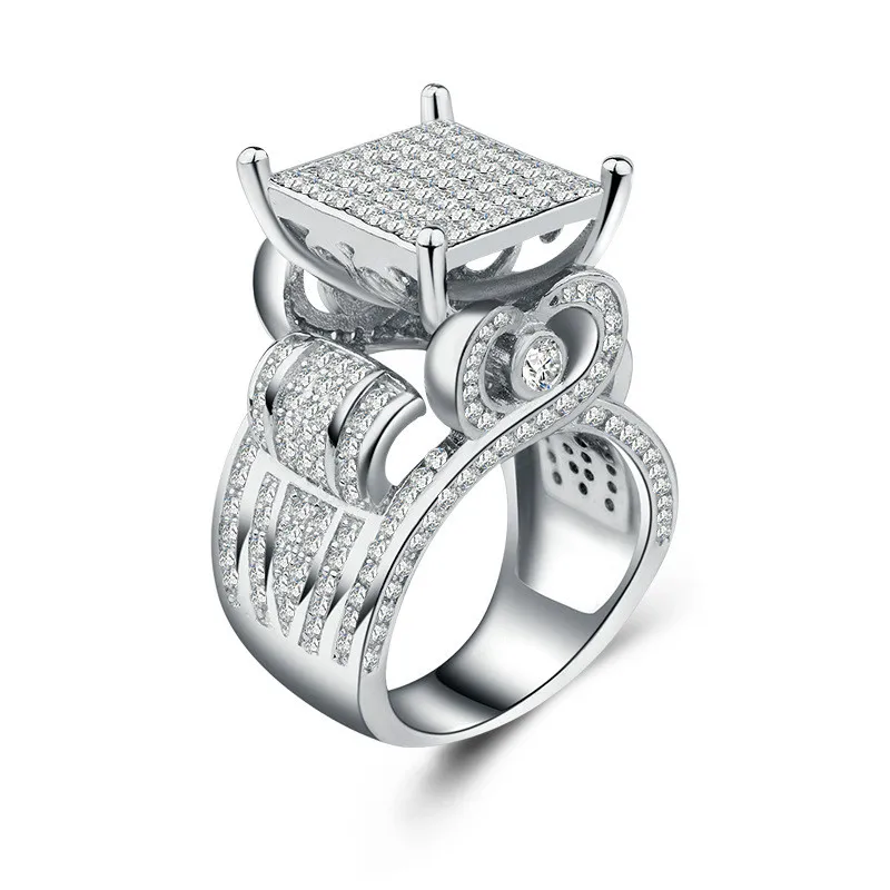 

2019 New Bling Zircon Stone 925 Sterling Silver Rings for Women Fashion Wedding Engagement Rings Fashion Jewelry