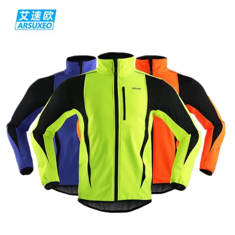 

ARSUXEO Winter Thermal Cycling Jacket Warm Up 2019 Bicycle ropa ciclismo Windproof Waterproof Soft shell Coat MTB Bike Jersey