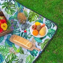 Новое поступление водонепроницаемое покрывало для пикника на природе походный плед складной дорожный пляжный коврик дропшиппинг тропические листья