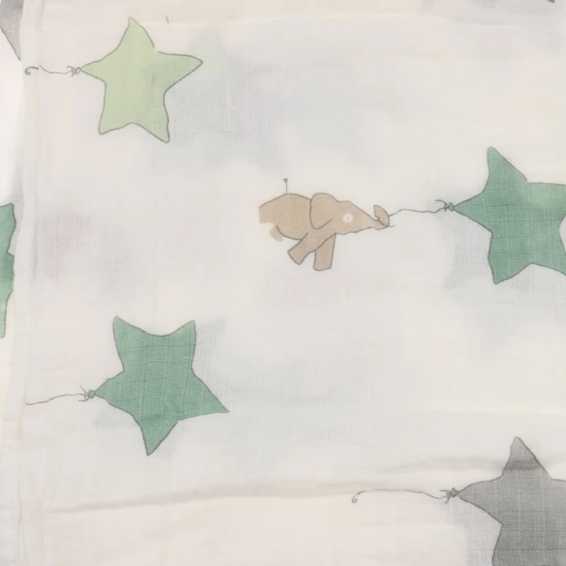 Хлопковое одеяло для сна Lange New born Swaddle 110 см x 110 см-звезды