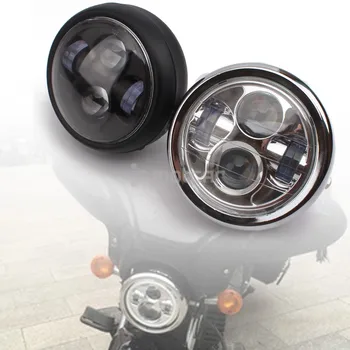 

For Honda CB100 CB125S CL GN125 CG125 Cafe Motorcycle Retro White LED 6.3" Clear Lens Hi-Low Bean Front Headlight Black/Chrome