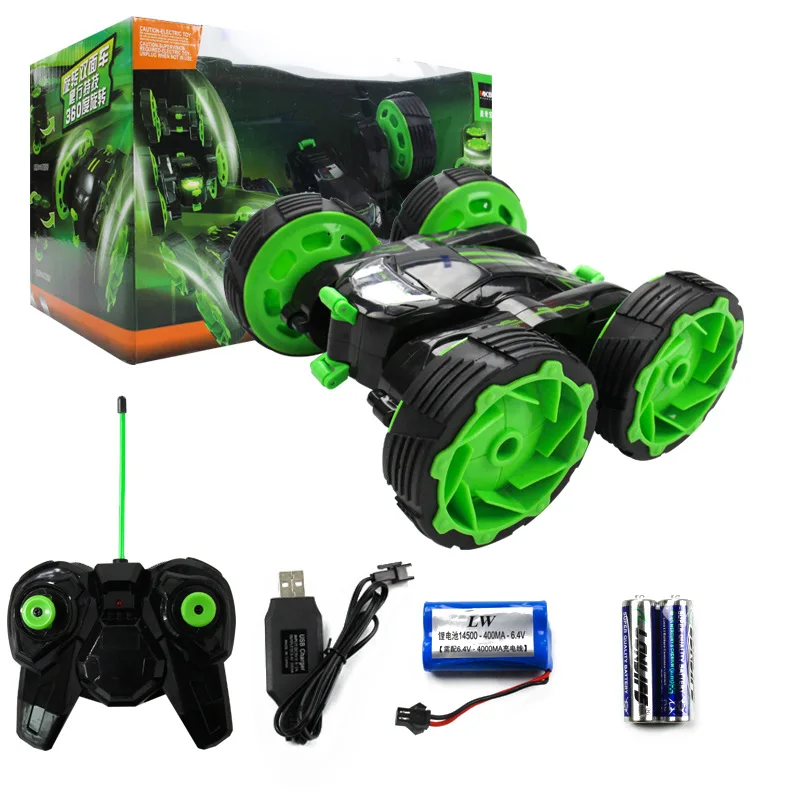

Children's Educational Toys Rotating Double-sided Remote Control Car Six-way Stunt Deformation Dump RC Cars Model Toy