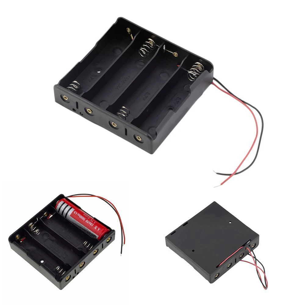

18650 Power Battery Storage Case Box Holder Leads with 4 Slots Drop Shipping