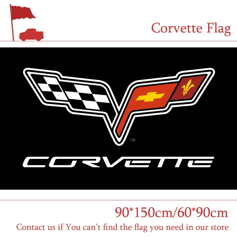 90*150 см/60*90 см Флаг Corvette баннер полиэфирная Автомобильная деятельность декоративные автомобильные соревнования