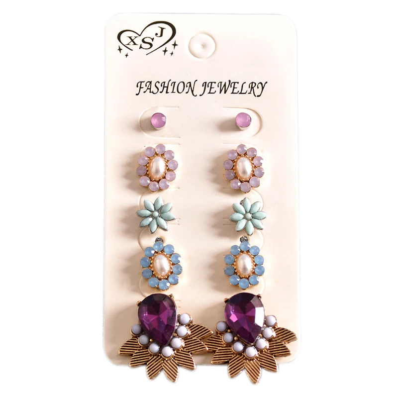 Новые модные женские украшения для девочек день рождения, красивый фиолетовый мятно-зеленого цвета смешанные цвета серьги, серьги, прокси