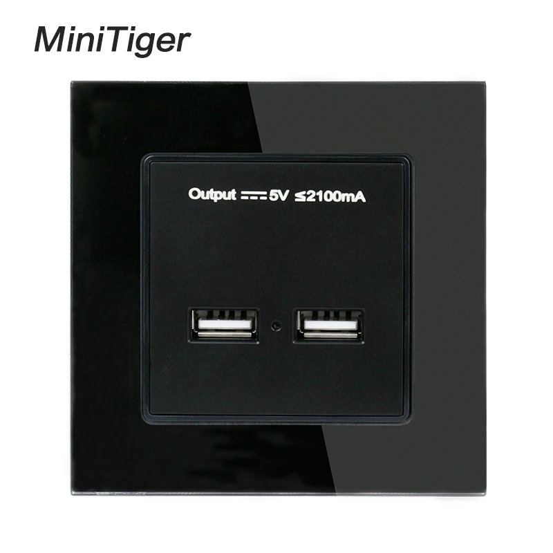 Штепсельная розетка Minitiger с двойным USB портом для индукционной зарядки мобильных