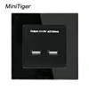 Штепсельная розетка Minitiger с двойным USB портом для индукционной зарядки для мобильных телефонов, выход 5 в 2,1 А, панель из закаленного стекла ► Фото 2/4