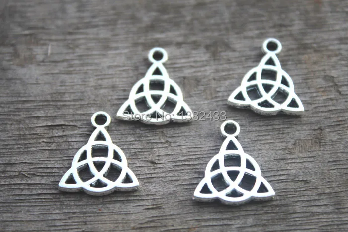 30 шт Кельтский Узел амулеты Тибетский Серебряный тон 2 сторонние кельтские