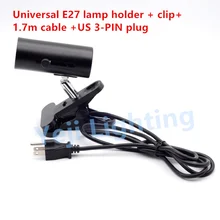 E27 колпачок универсальный зажим держатель лампы с нами 3-контактный разъем для настольная лампа аквариум лампы телескопическая лампа Освещение аксессуары DIY