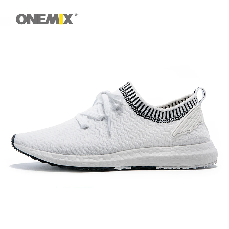 

ONEMIX Angel and Devil Series of Running Shoes Men Wing Sport Sneakers Fitness Women Outdoor Trainers White Black Knitted Upper