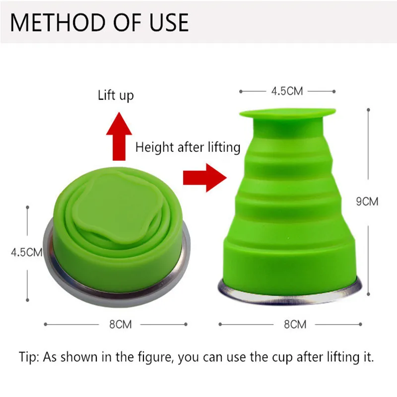 Чайная чашка для путешествий чашка из нержавеющей стали силиконовые выдвижные складывающиеся чашки телескопические складные кофейные чашки для спорта на открытом воздухе
