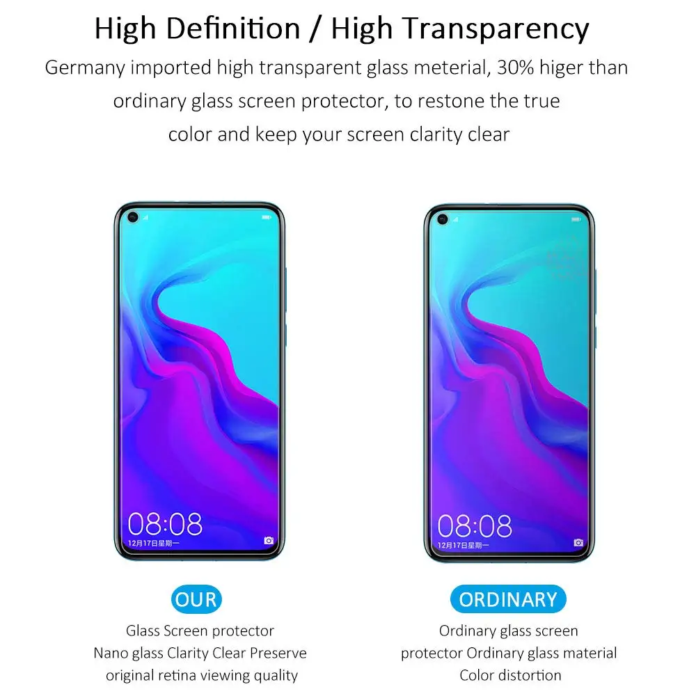 Закаленное стекло 9H 2.5D для Huawei Nova 2s 2i 3 3i 3e 4 4e 5i 2 Plus Lite Защитная пленка экрана
