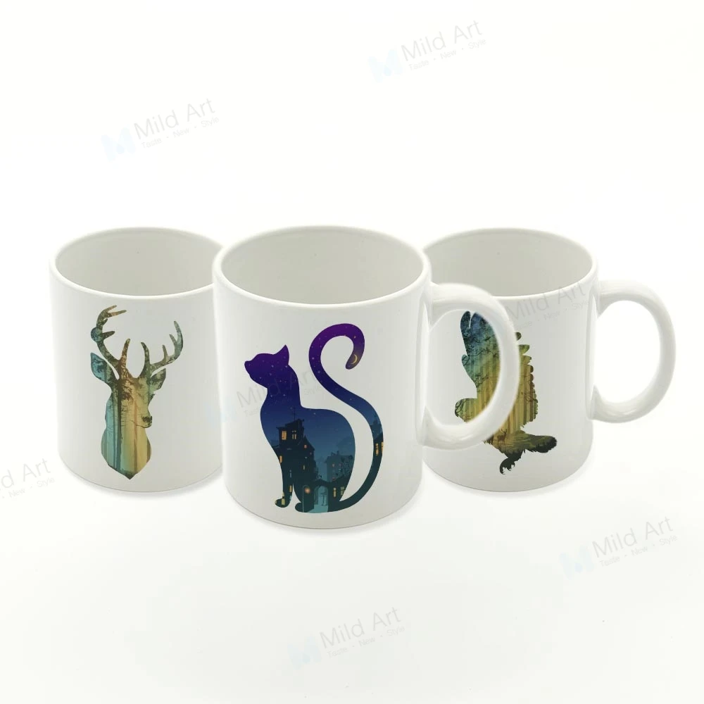 

Nordic Style Abstract Wild Animal Fish Deer Head Cat Lion Kitchen Ceramic Water Cups Home Creative Gift Coffee Tea Beer Mugs Set