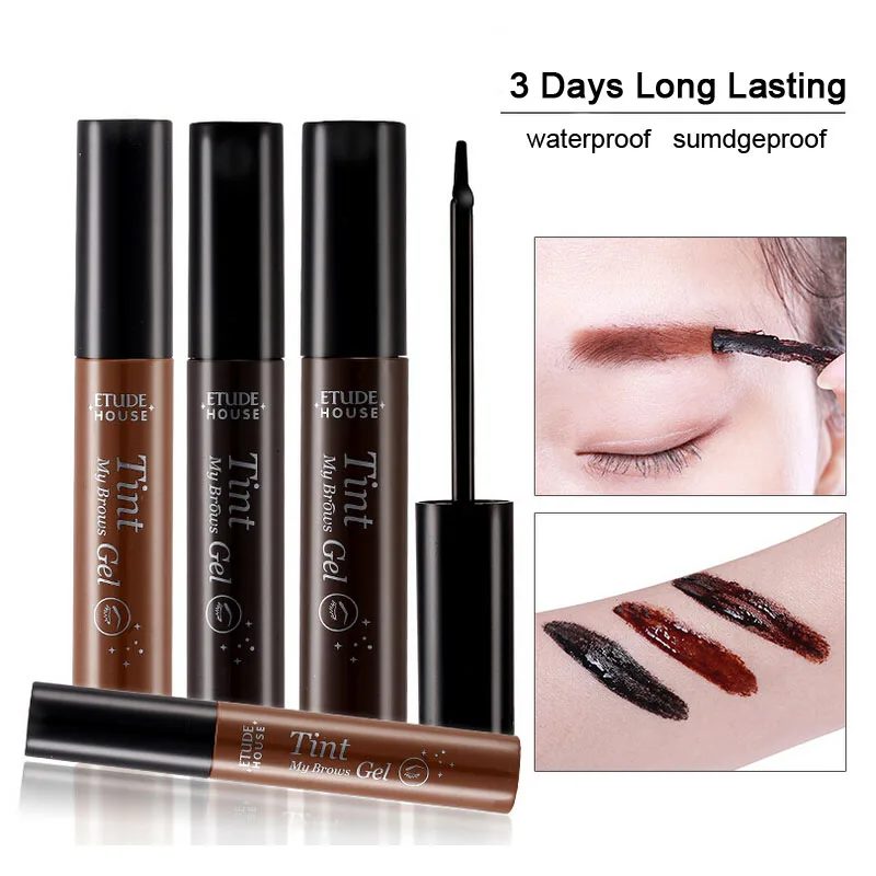 Peel Off Eyebrow Gel + Eyebrow Stencil Enhancer Brow Gel Dark Brown