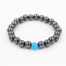 Натуральные матовые черные железная руда бусины браслет ветер Универсальные лаконичные бусины энергетические браслеты с орнаментами