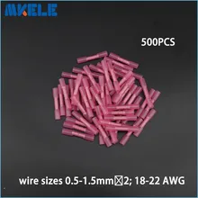 500pcs Insulated Heat Shrink Butt Connectors Wire Electrical Crimp Terminals 22-18AWG Kit