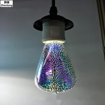 

Led Bulb 3D Dazzle Colour Bubble Rgb LED Light Bulbs E27 3w Firework Led Lamp 220v Energy-saving Decorative LED Filament Lamp