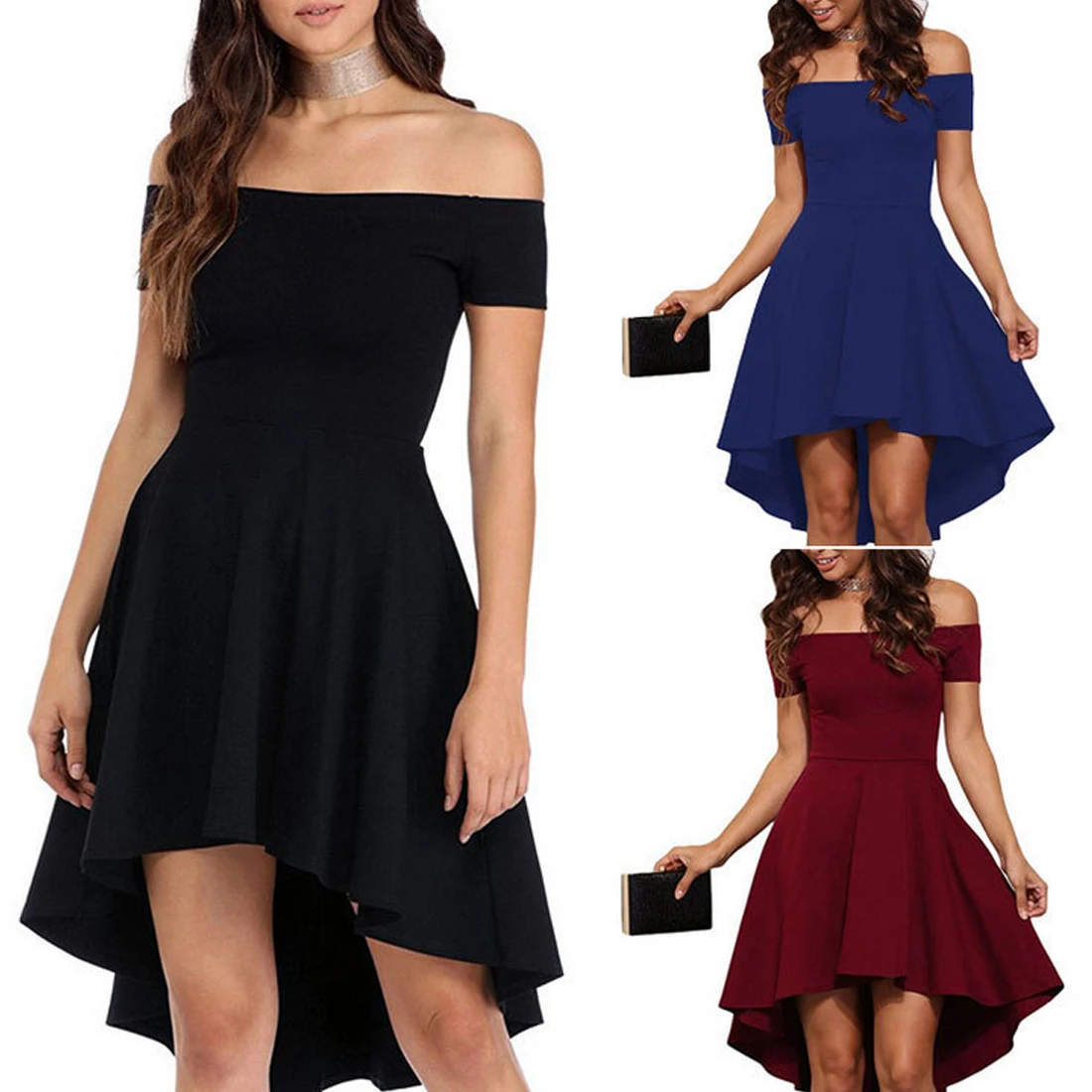 

summer new women clothes solid color strapless long dress word collar thin seaside holiday beach sexy backless women dress