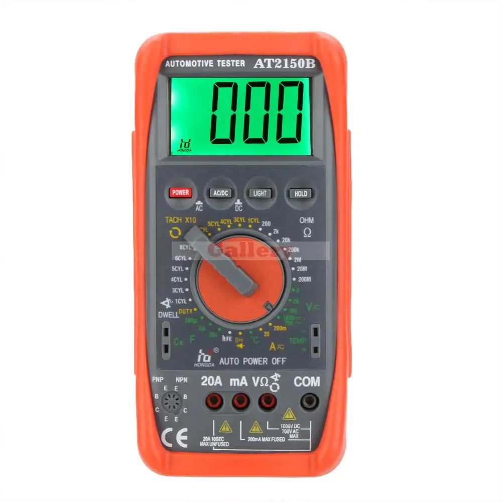 Hd At2150b Automotive Meter Tester Digital Multimeter Tachometer Cap