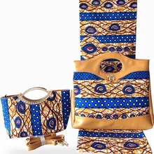 Африканская ткань Африканская восковая печать ткань для Лоскутная Ткань воск с 2 шт женская сумка 6 ярдов хлопок Анкара ткань TN-A43