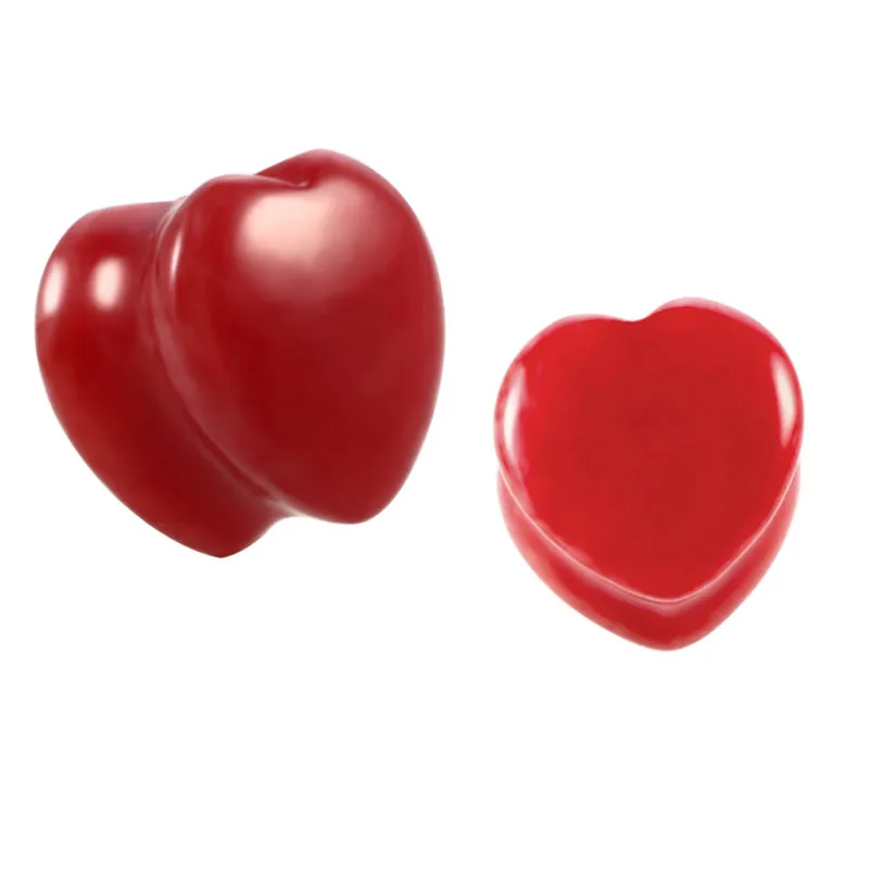 Arylic Love Heart Ear Plugs And Tunnels For Women Fashion Jewelry Double Flared Expander Ear