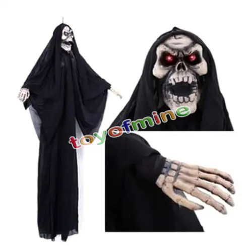 halloween decoration black hanging witch animated halloween prop haunted house yard scary decor party decoration