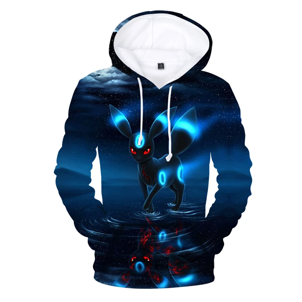  2019 new Pokemon Umbreon casual 3D print hoodies men/women winter fleece anime hoodie sweatshirt fa