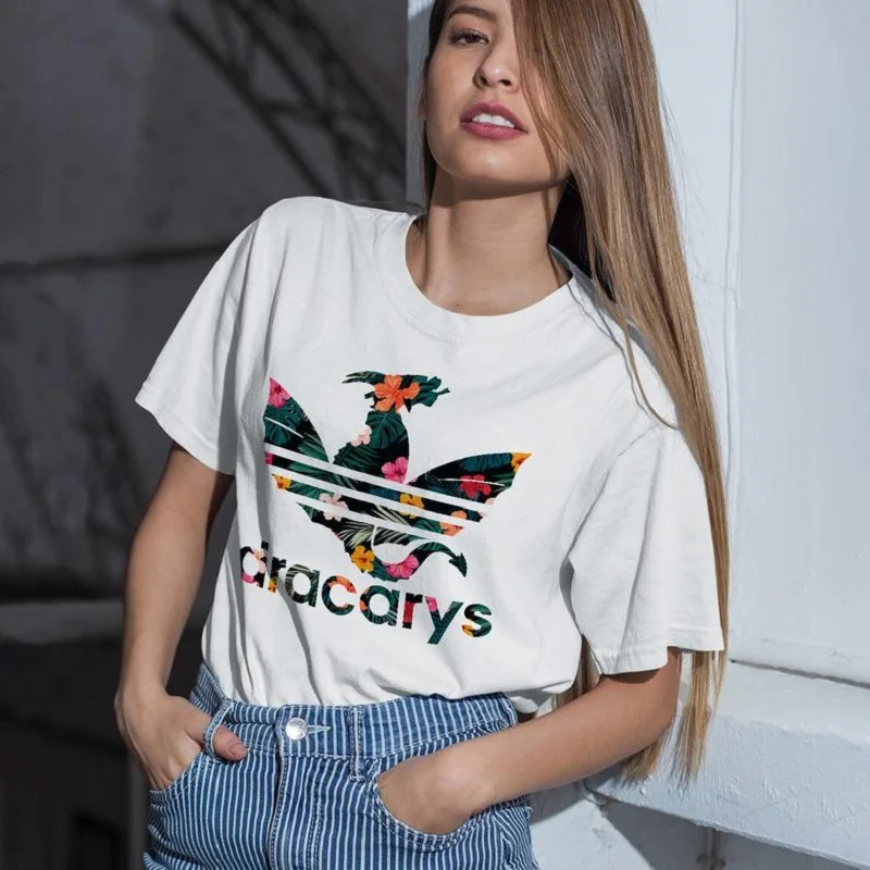 

Dracarys tshirt women Floral Mother of Dragon print tshirt Vintage harajuku t-shirt summer Tops tee shirt femme camiseta mujer