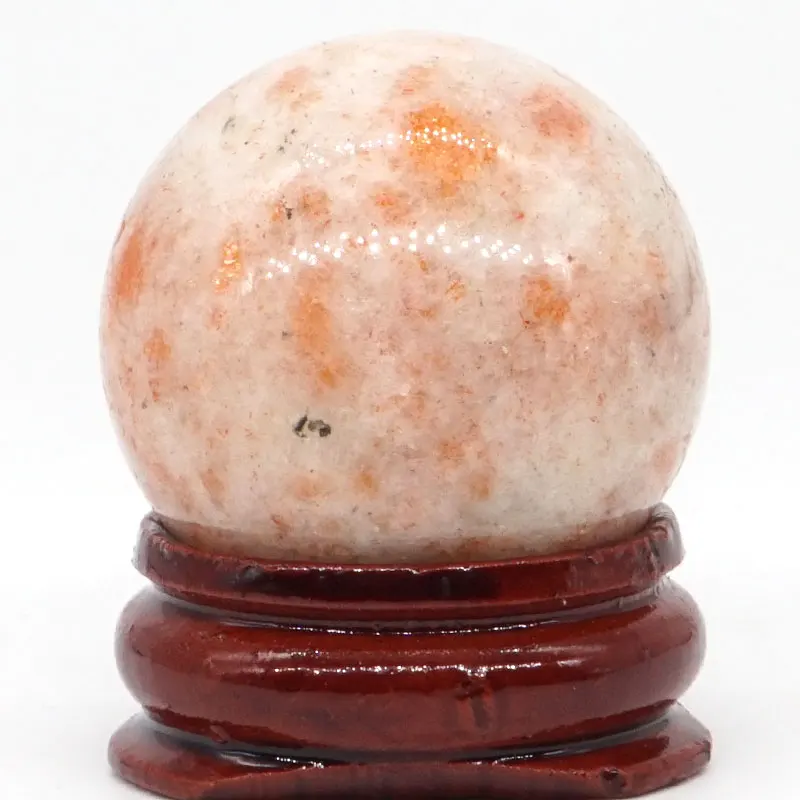 Натуральный солнечный камень шар натуральный минеральный кварцевая Сфера ручной массаж хрустальный шар фэн шуй домашний декор аксессуар 30 мм
