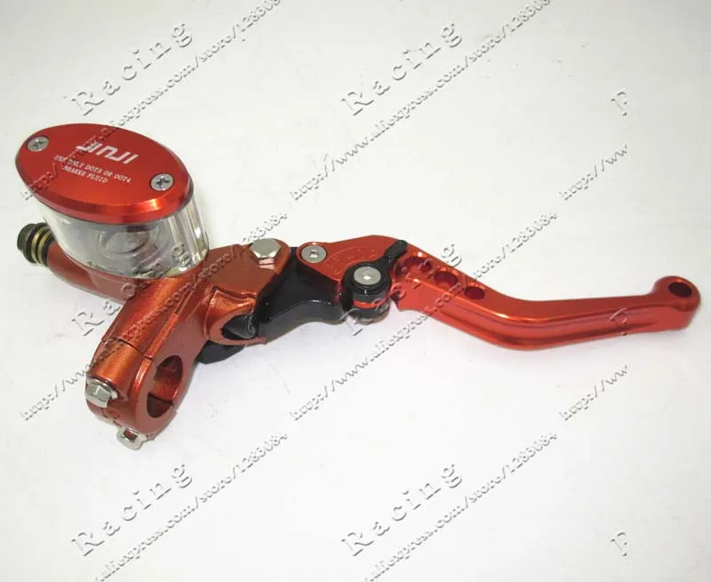 Hydraulic clutch Brake Hand Lever Disc Lever Left and Right for Electric motorcycle scooter CNC aluminum Orange