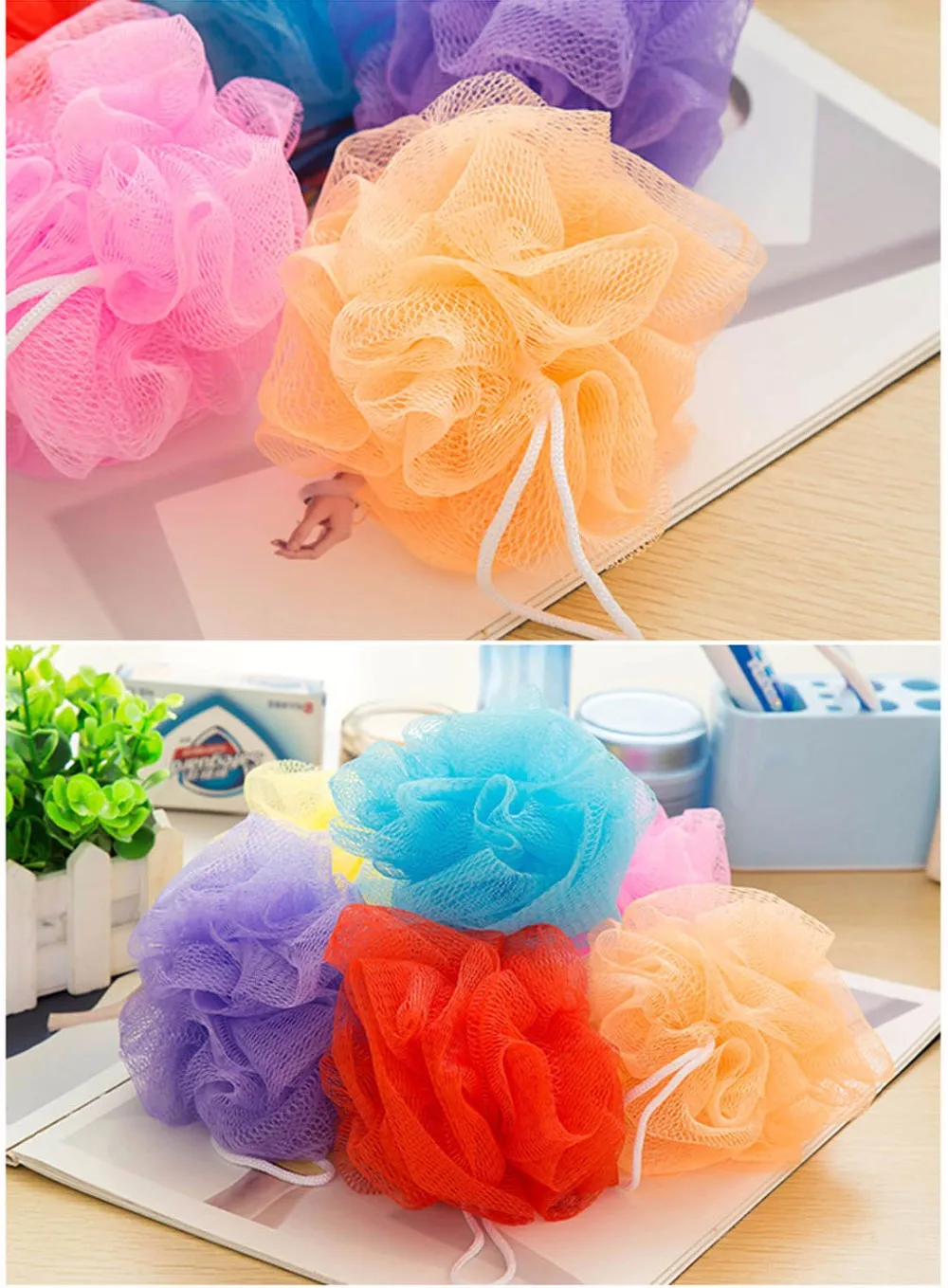 

Loofah Flower Bath Ball Bath Tubs Cool Ball Bath Towel Scrubber Body Cleaning Mesh Shower Wash Sponge