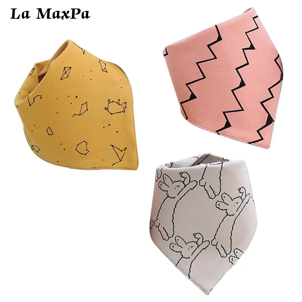 

3PC/1 Lot Cartoon riangle Reusable Baby Bibs Washable Burp Cloth Scarf Children Baby Bibs Baberos Babador Bandana Bibs
