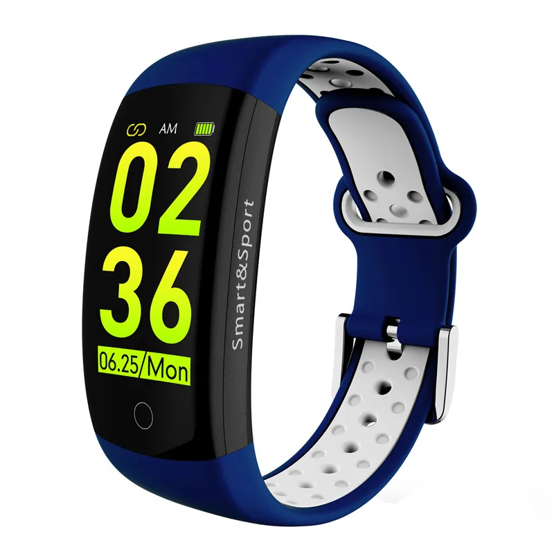 Q6S умный браслет цвета 3D динамический кровяное давление монитор сердечного ритма Smartband Браслет Водонепроницаемый спортивный фитнес-часы - Цвет: Синий